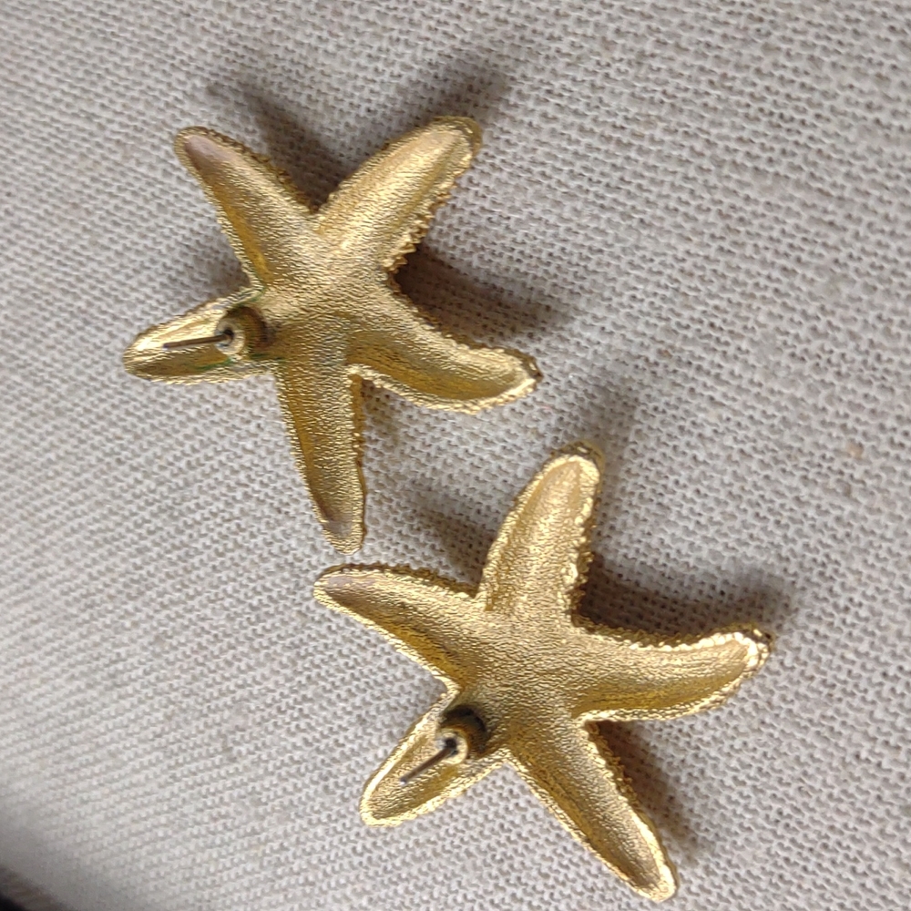 Large Vintage Starfish Earrings - Picture 3 of 3